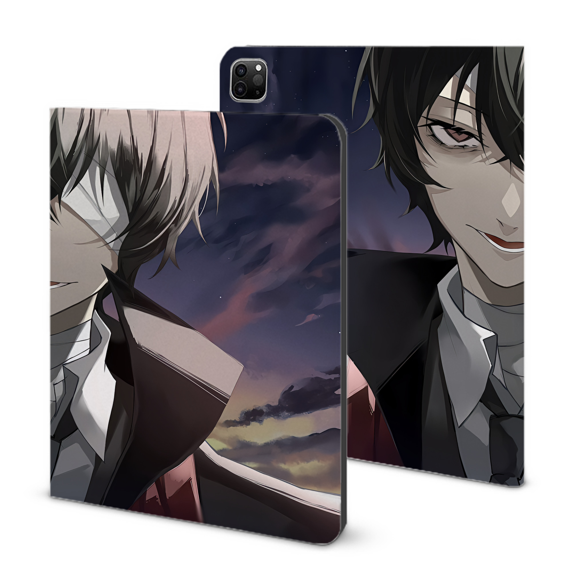 （画像用） 文豪ストレイドッグス Bungo Stray Dogs IPad ケース ブック型 PUレザー TPU 耐衝撃 軽量 薄型 ペン収納なし 全面保護 IPad 各モデル対応